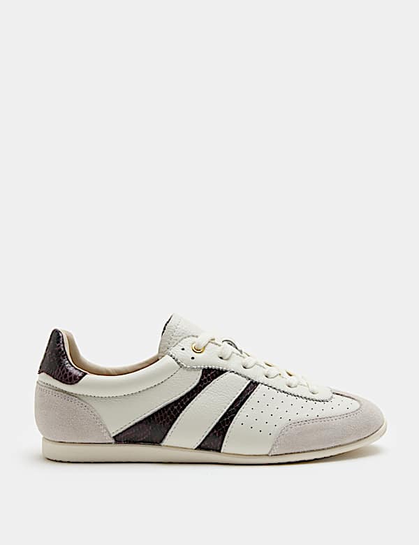 Leather Retro Side Detail Trainers - CZ
