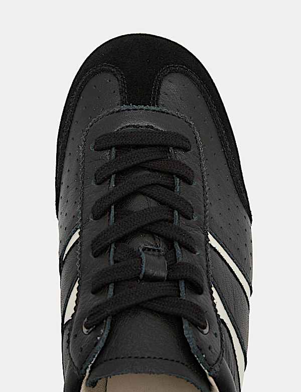 Leather Retro Side Detail Trainers - AU