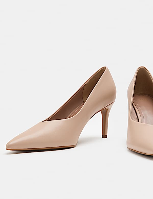 Stiletto Heel Pointed Court Shoes - EE