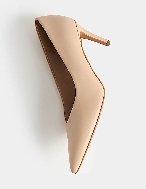 Stiletto Heel Pointed Court Shoes - EE