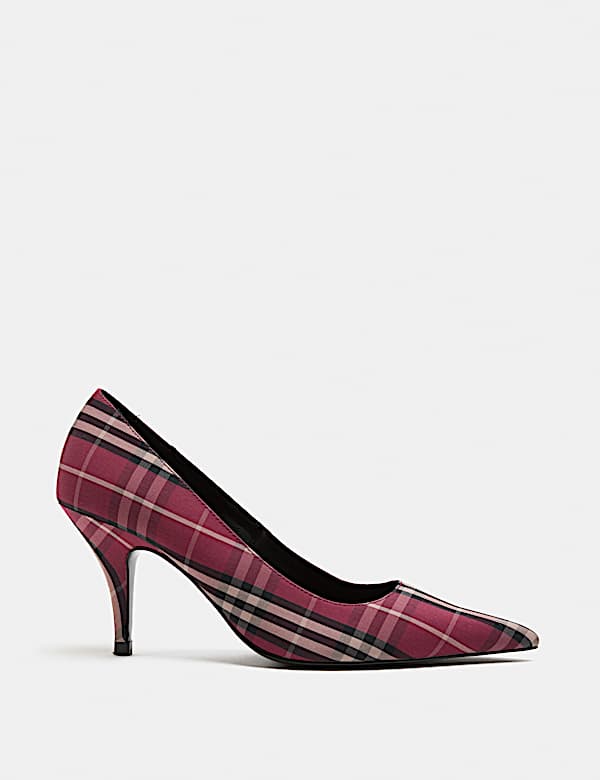 Escarpins &agrave; talons aiguilles et imprim&eacute; carreaux - LU