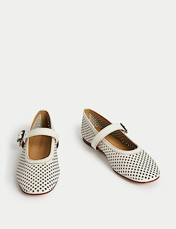 Leather Flat Ballet Pumps - NZ
