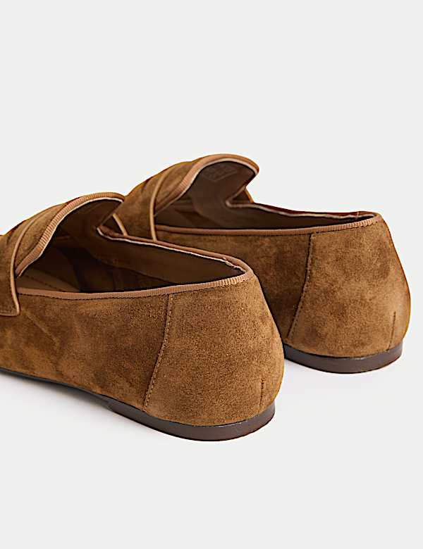 Suede Slip On Flat Loafers - NL