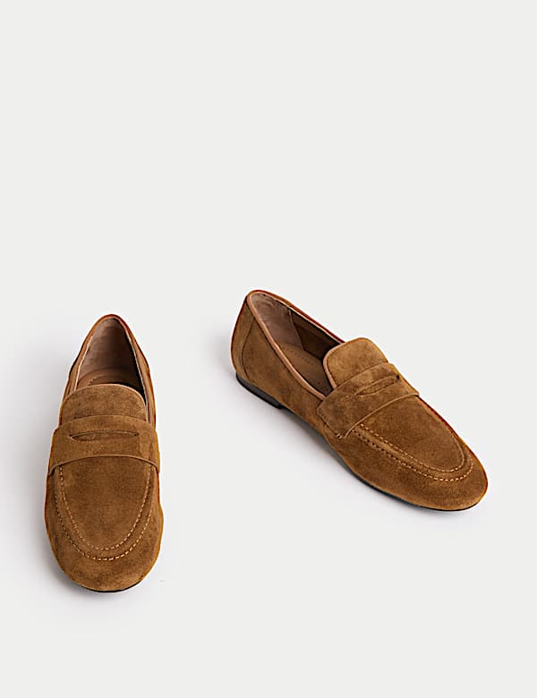 Suede Slip On Flat Loafers - NL