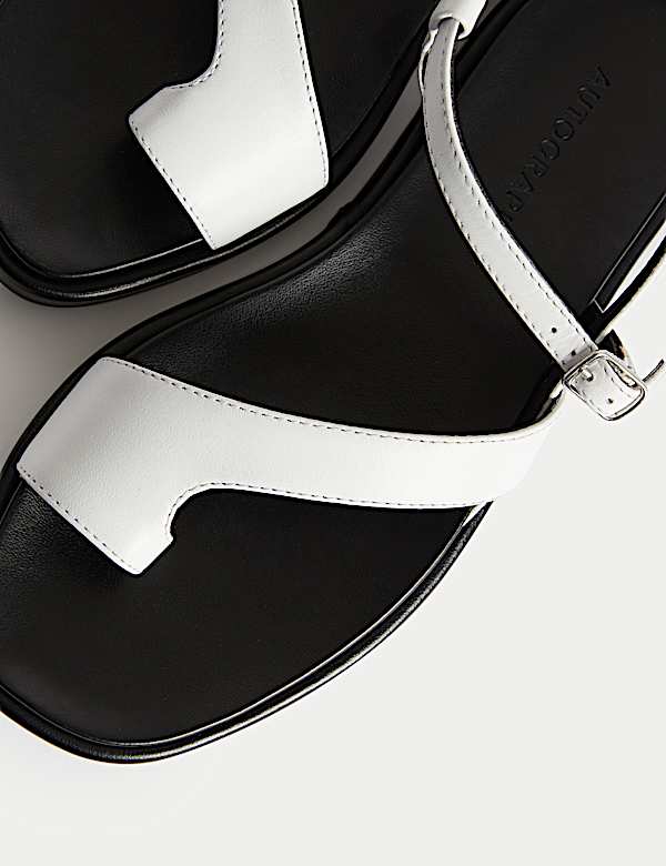 Leather Buckle Strappy Sandals - FR