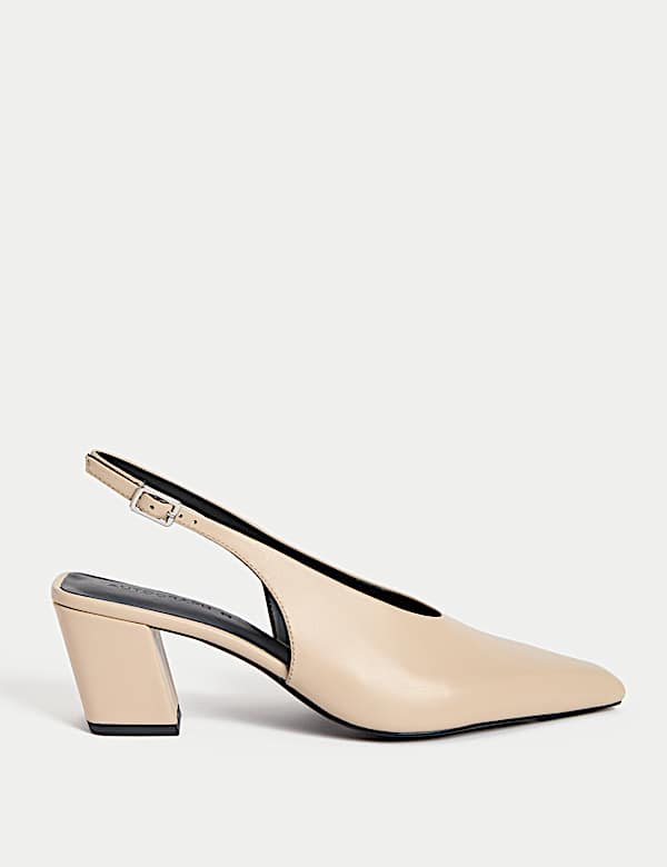 Δερμάτινα Court Παπούτσια με Slingback και Μύτη Chisel - GR