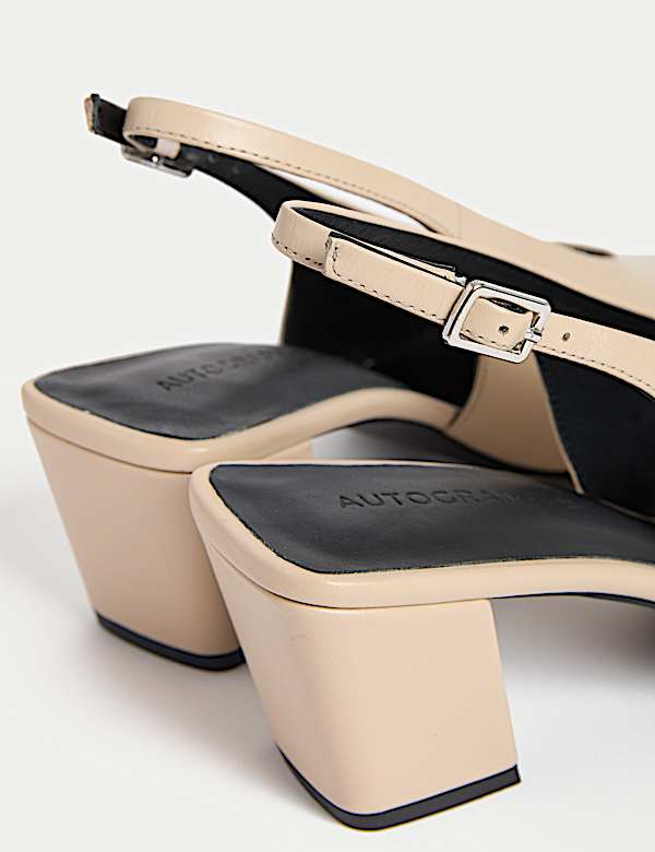 נעלי עקב מעור עם רצועת עקב וחרטום מחודד - IL