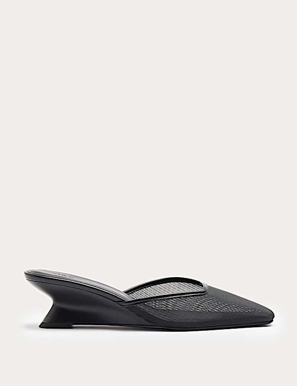 Mesh Wedge Pointed Mules - IT