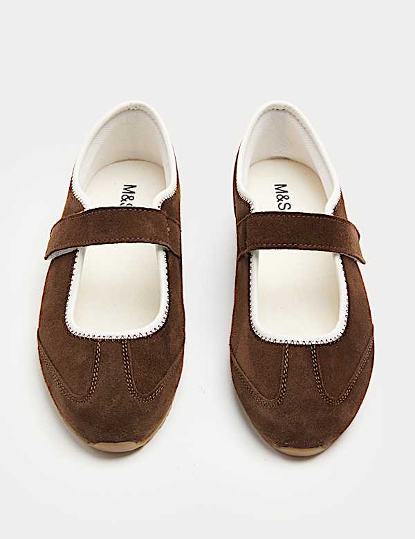 Suede Single Strap Mary Jane Trainers - BE