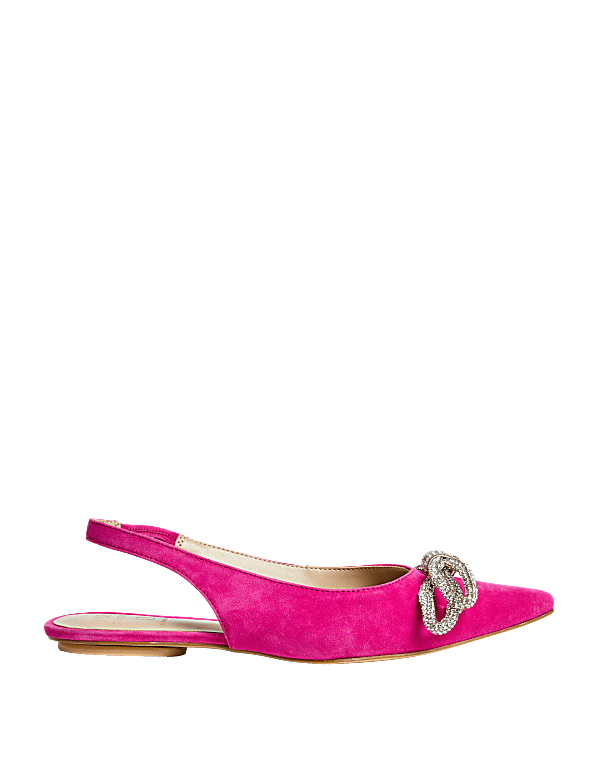 Buy Suede Embellished Bow Slingback Shoes at Marks Spencer