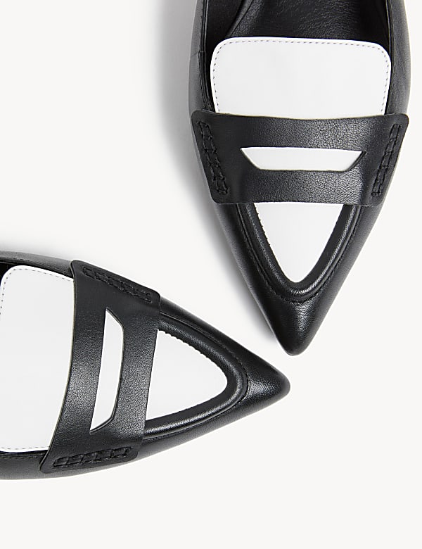 Leather Flat Slingback Shoes - US