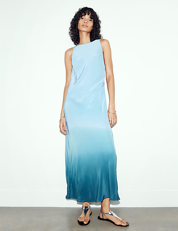 Back Detail Ombre Slip Dress - BG