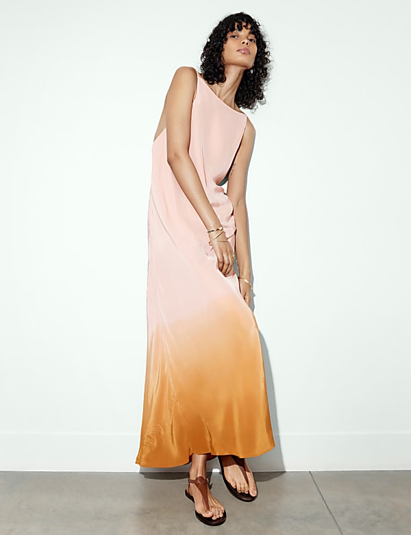Back Detail Ombre Slip Dress - GR