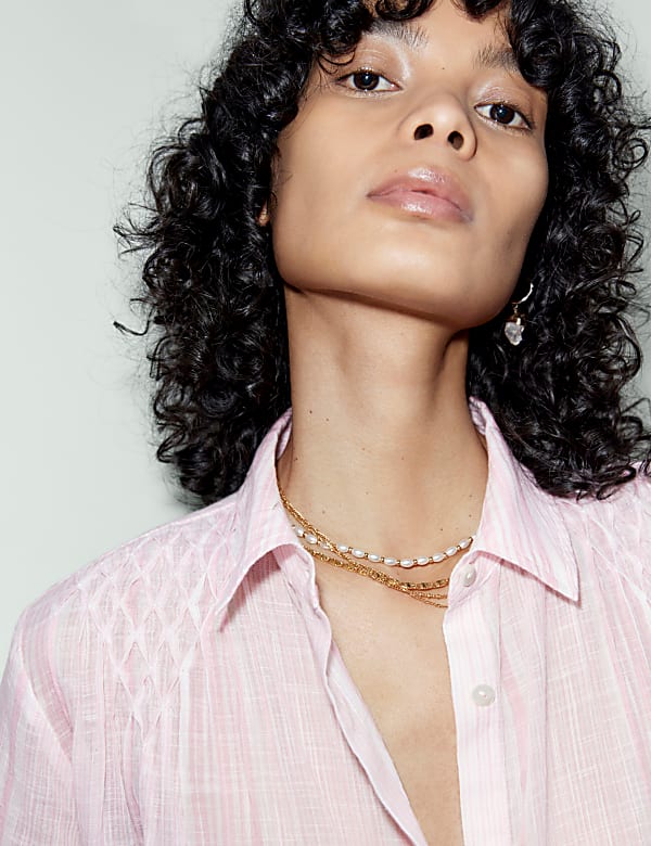 Gestreept overhemd van zuiver katoen - NL