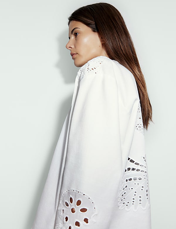 Puur katoenen jasje met uitsneden - BE