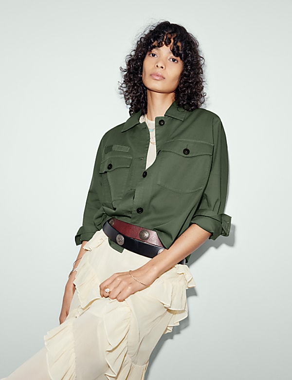 Khaki cotton jacket new arrivals