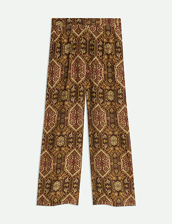 Printed Wide Leg Trousers - SK