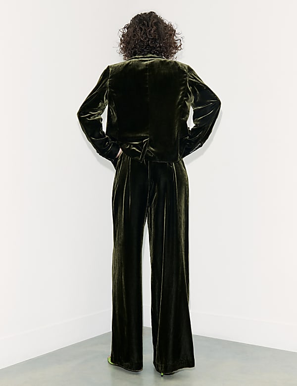 Velvet Wide-Leg Trousers - CY