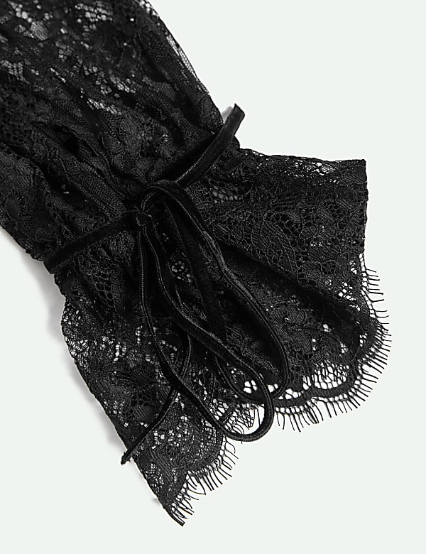 Lace High-Neck Long-Sleeved Top - BE