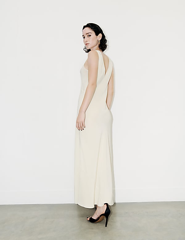 Lace-Trim Pure Silk Maxi Dress - KG