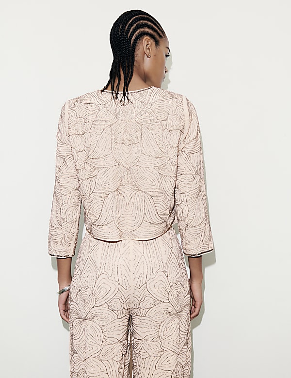 Beaded Wide-Leg Trousers - SI