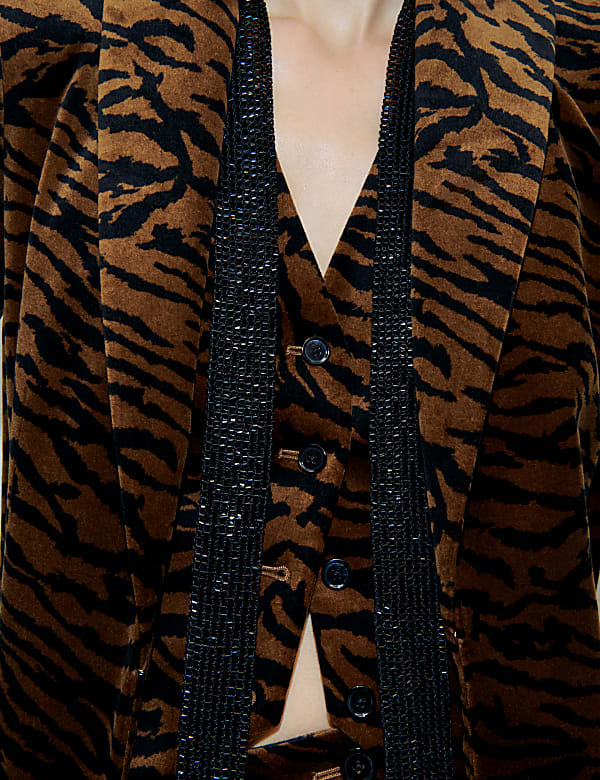 Velvet Animal-Print Jacket - DK