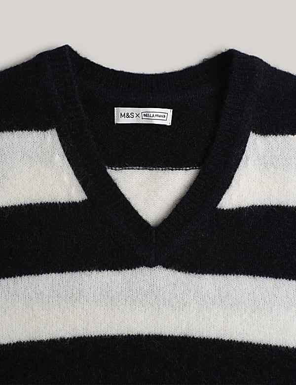 גופייה בגזרה נוחה מבד עשיר בצמר מרינו בשילוב אנגורה - IL