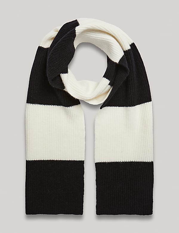 צעיף מבד עשיר בצמר מרינו בשילוב אנגורה - IL