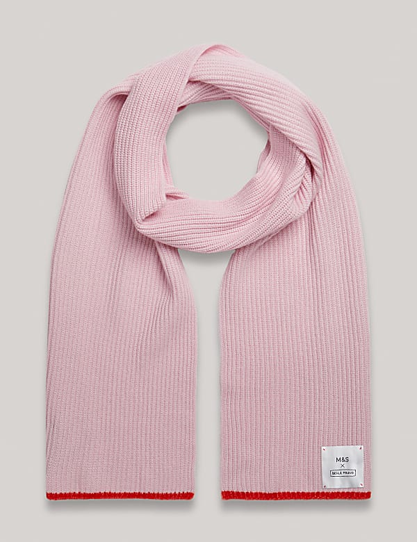 צעיף מבד עשיר בצמר מרינו בשילוב קשמיר - IL