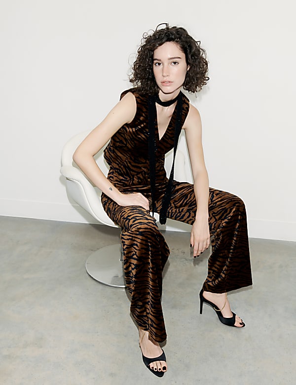 Velvet Animal-Print Waistcoat - KG