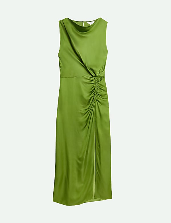 Robe maxi en satin détail ruché - CH