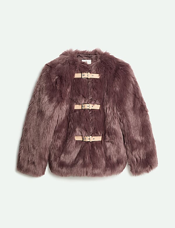 Buckle Detail Faux-Fur Jacket - BG