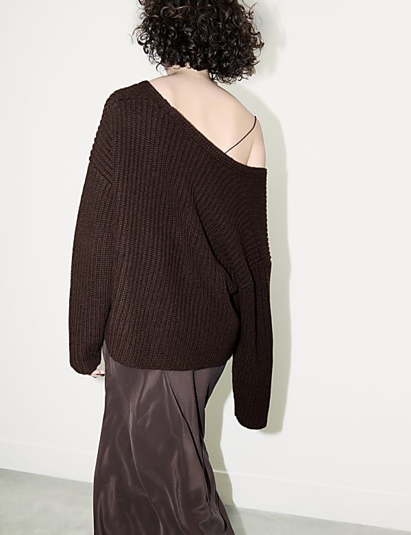 Merino Wool-Rich Oversized Jumper With Cashmere - US
