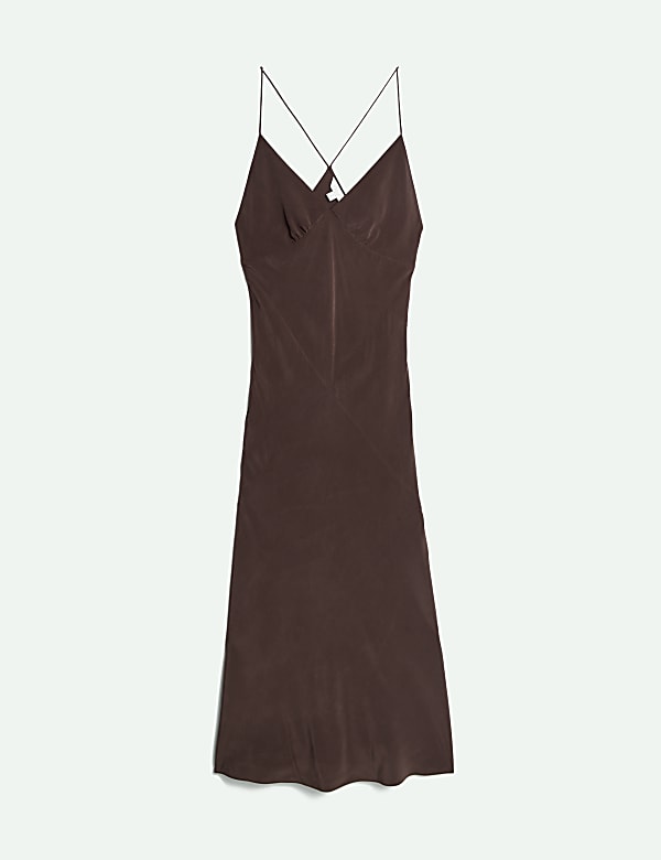 Seam-Detail Strappy Pure Silk Maxi Dress - BG