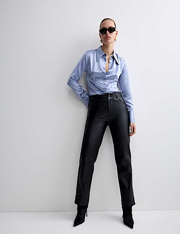 Leather High Waisted Trousers - CY