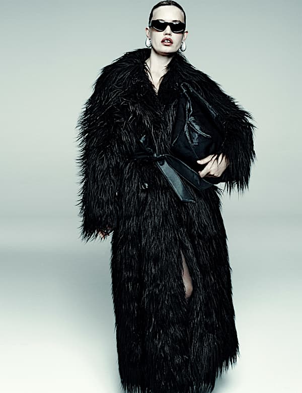 Faux Fur Collared Longline Trench Coat - IT