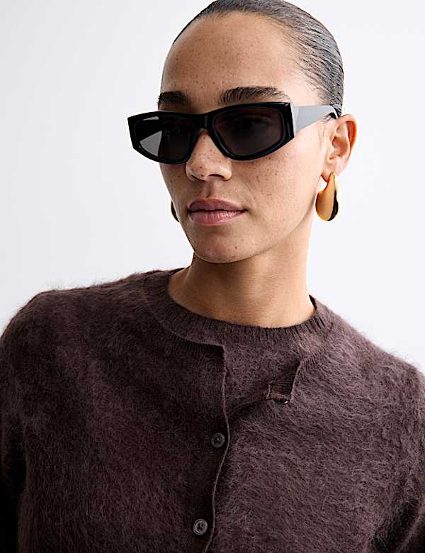 Brushed Pure Cashmere Button Front Cardigan - KR