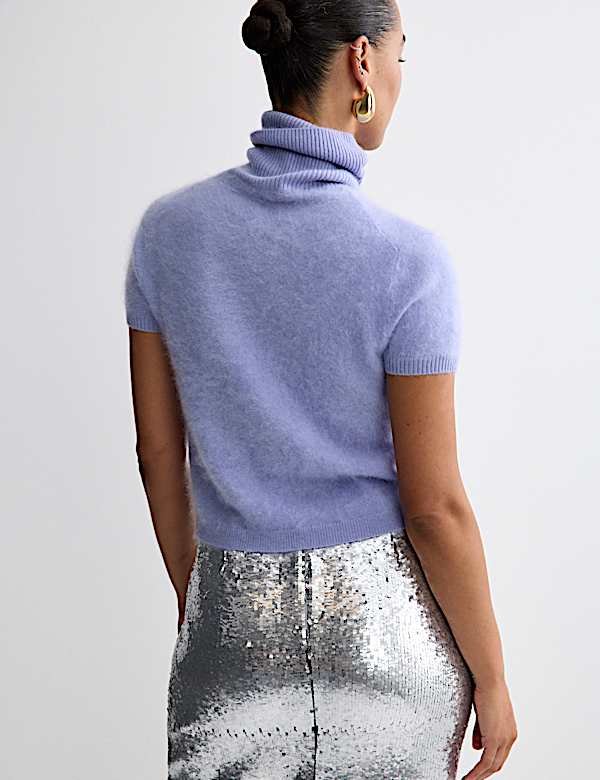 Pure Cashmere Roll Neck Knitted Top - VN