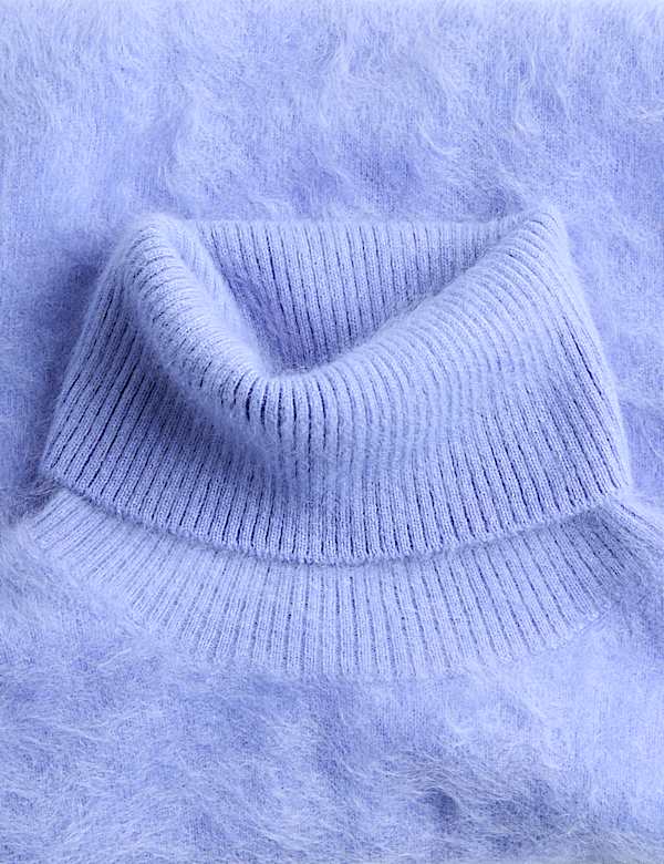 Pure Cashmere Roll Neck Knitted Top - VN