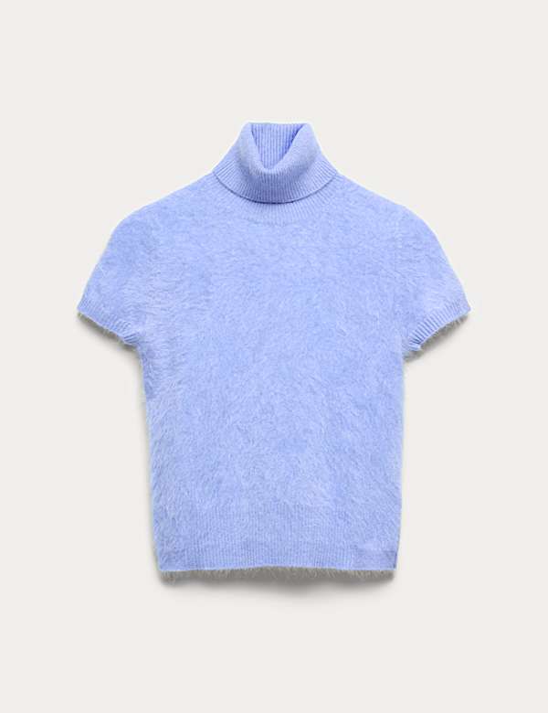 Pure Cashmere Roll Neck Knitted Top - VN