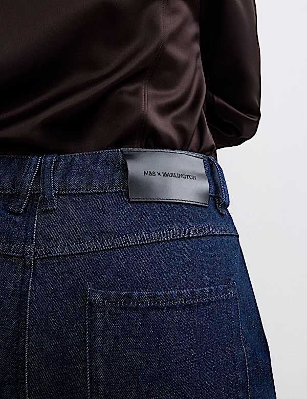 Pure Cotton High Waisted Wide Leg Jeans - NO