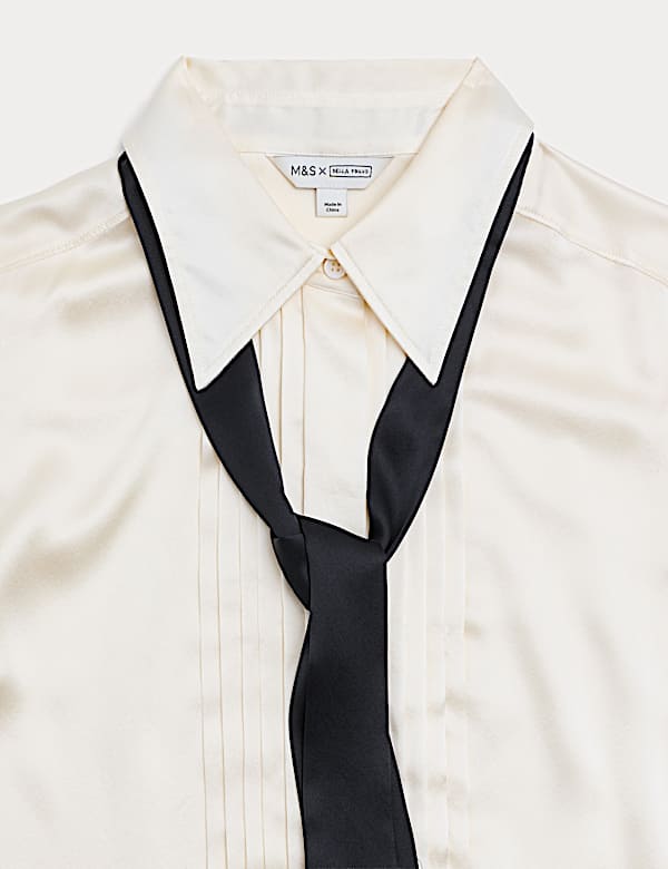 Pure Silk Pleat Detail Shirt - CA