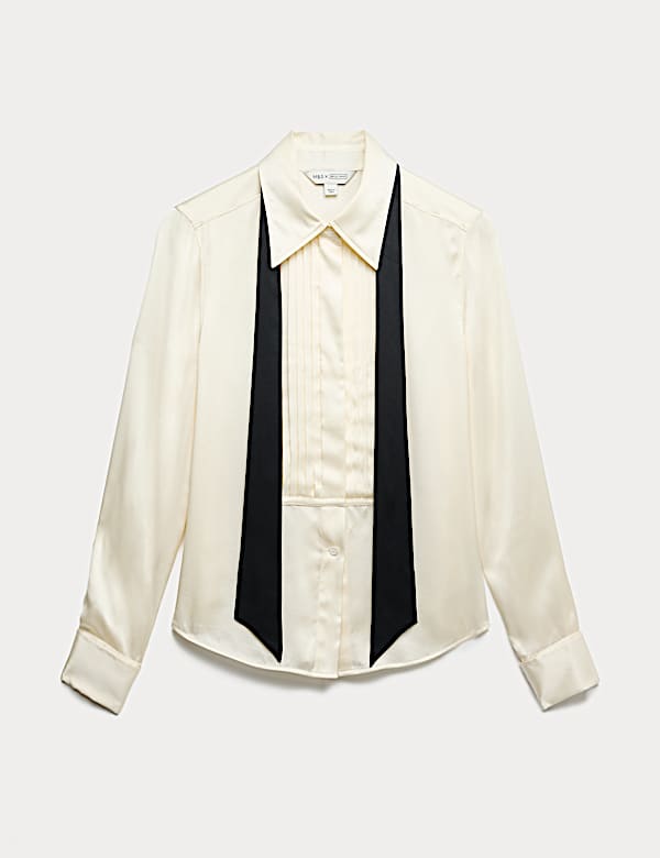 Pure Silk Pleat Detail Shirt - CA