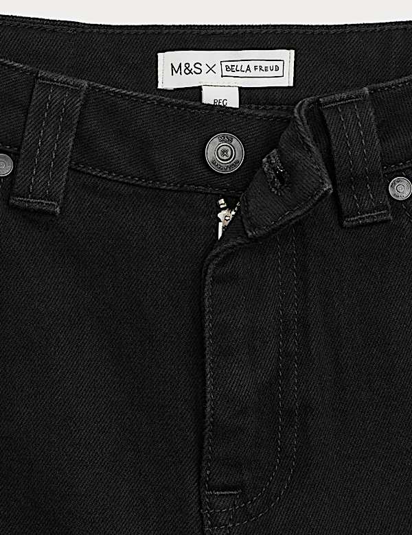 Hoch geschnittene Jeans mit hohem Baumwollanteil mit weitem Bein - AT