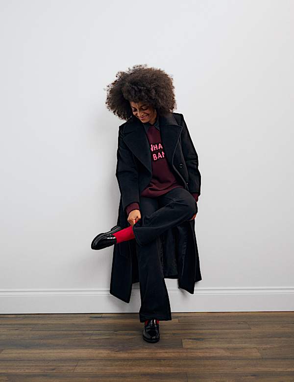 סוודר עשיר בצמר מרינו בגזרה נינוחה Wham Bam - IL