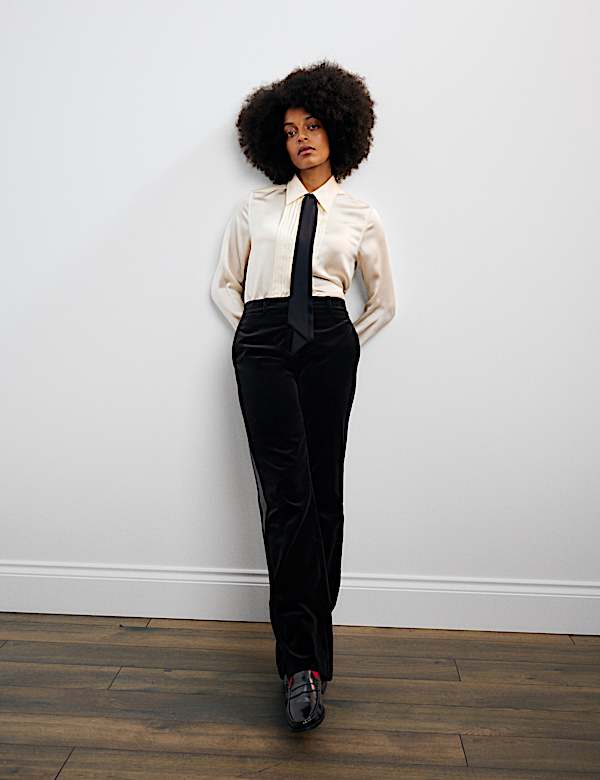 Velvet Straight Leg Trousers - RS