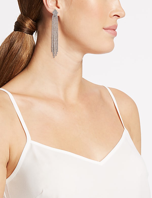 Pendientes largos con cristales  - ES