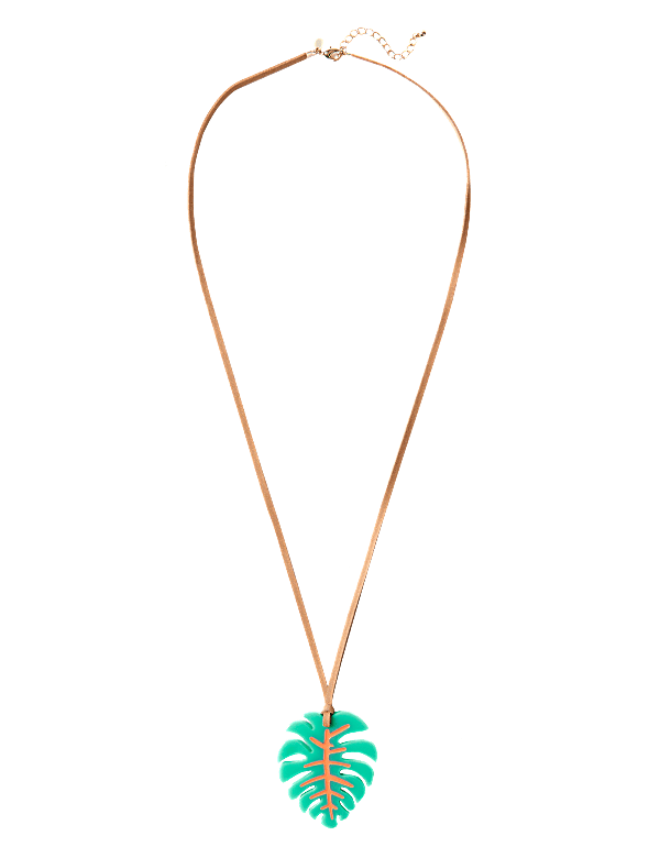 Palm Leaf Pendant Necklace