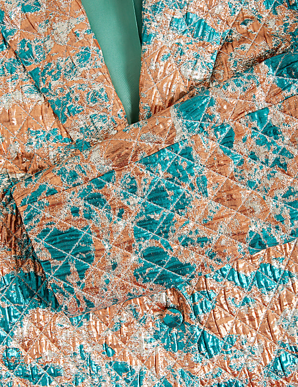 Tailored Metallic Quilted Cropped Blazer - NL