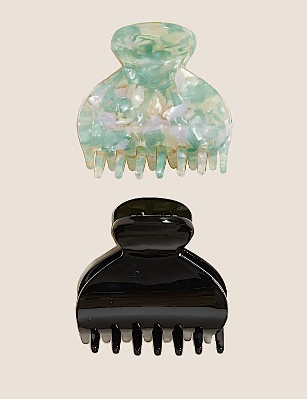 2 Pack Tortoiseshell Bulldog Hair Clips - CH